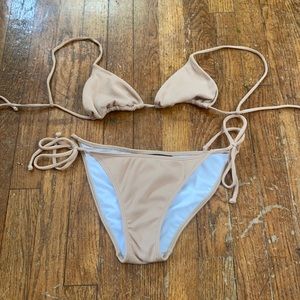Nude bikini with cheeky bottom